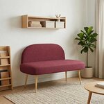 vidaXL Banc rembourré avec dossier Bordeaux 110 x 60 x 76 cm Polyester