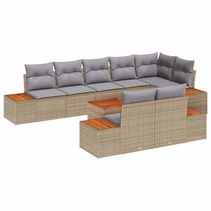 vidaXL Ensemble de canapé de jardin 9 Pièces beige et gris clair