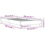 vidaXL Cadre de lit sans matelas avec lumières LED blanc 90x200 cm