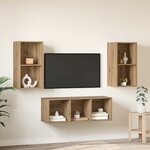 vidaXL Ensemble meuble TV 3 Pièces Chêne artisanal Bois d'ingénierie