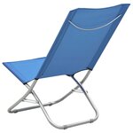 vidaXL Chaises de plage pliables 2 Pièces Bleu Tissu