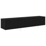 vidaXL Meuble TV mural Chêne noir 80 x 35 x 31 cm Bois d'ingénierie