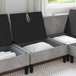 vidaXL Canapé moyen avec rangement Gris clair Velours