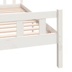 vidaXL Cadre de lit Blanc Bois massif 150x200 cm Très grand