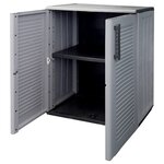 vidaXL Armoire de rangement de jardin Gris et noir 68x37x84 cm PP