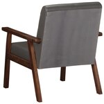 vidaXL Fauteuil gris cuir véritable