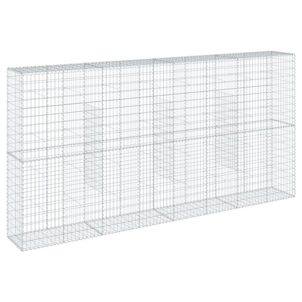 vidaXL Panier gabion avec couvercle 400x50x200 cm fer galvanisé