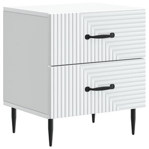 vidaXL Cabinet de chevet Blanc 43 x 34 5 x 47 5 cm Bois d'ingénierie