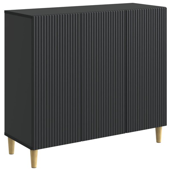 vidaXL Buffet Noir 89 x 34 5 x 80 cm Bois d'ingénierie