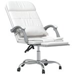 Fauteuil de massage inclinable de bureau informatique étude similicuir blanc 02_0025401
