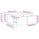 vidaXL Table basse Chêne noir 80 x 80 x 31 cm Bois d'ingénierie