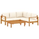 vidaXL Salon de jardin avec coussins 4 Pièces bois d'acacia massif