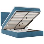 vidaXL Cadre de lit ottoman avec matelas bleu foncé 140x200 cm velours