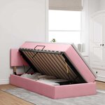 vidaXL Lit de Rangement avec matelas Rose 90 x 190 cm Velours