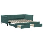 vidaXL Lit de jour et gigogne et tiroirs vert foncé 100x200 cm velours