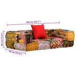 vidaXL Pouf modulaire à 2 places Patchwork Tissu