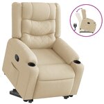 vidaXL Fauteuil inclinable Crème Tissu