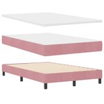 Lit coffre vidaXL avec matelas rose petit double velours