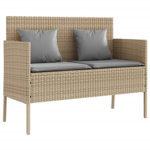 vidaXL Banc de jardin avec coussins beige résine tressée