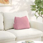 vidaXL Coussin de Dos Rose 45 x 20 x 35 cm Tissu en velours côtelé