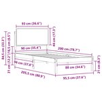 vidaXL Cadre de lit avec tête de lit rembourrée Noir 90 x 200 cm