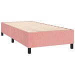 vidaXL Sommier à lattes de lit avec matelas LED Rose 90x200 cm Velours