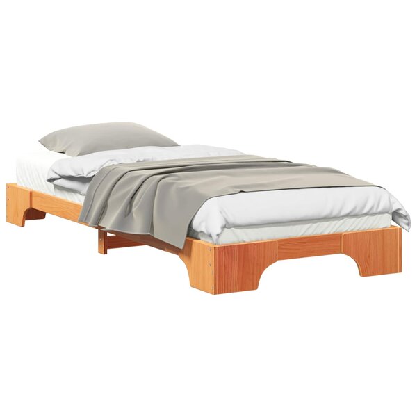 vidaXL Cadre de lit Marron 90 x 220 cm Pin massif