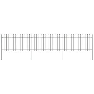 vidaXL Clôture de jardin avec dessus en lance Acier 5 1 x 1 m Noir