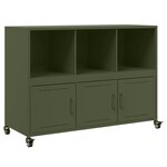 vidaXL Buffet vert olive 100 5x39x72 cm acier