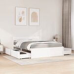 vidaXL Lit avec tiroirs et matelas blanc 160x200 cm bois massif de pin