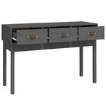 vidaXL Table console Gris 114x40x75 cm Bois massif de pin