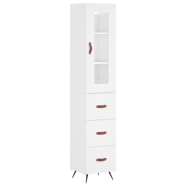 vidaXL Buffet haut Blanc 34 5x34x180 cm Bois d'ingénierie
