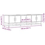vidaXL Meuble TV chêne marron 150x35x41 cm bois d'ingénierie et métal