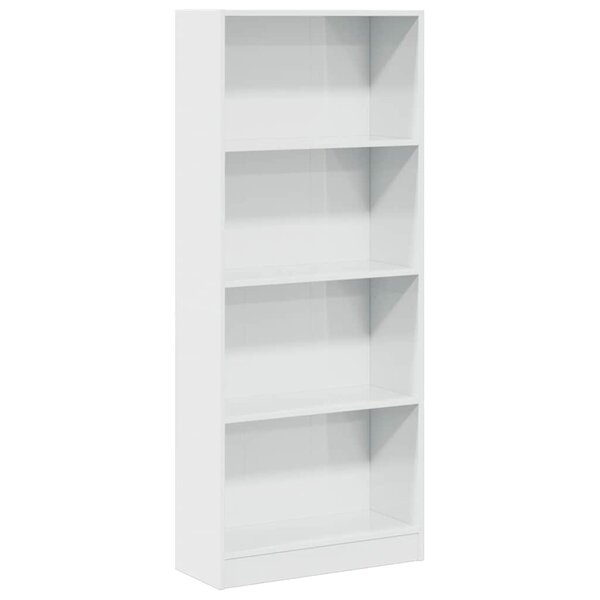 vidaXL Bibliothèque blanc brillant 60x24x143 cm bois d'ingénierie