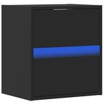 vidaXL Meuble TV mural avec lumières LED noir 41x31x45 cm