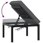 vidaXL Salon de jardin 4 Pièces avec coussins noir aluminium