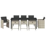 vidaXL Ensemble de salle à manger pour jardin 9 Pièces Gris clair