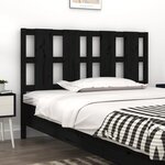 vidaXL Tête de lit Noir 125 5x4x100 cm Bois massif de pin