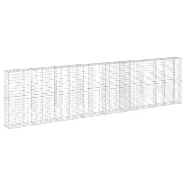 vidaXL Panier gabion avec couvercle 800x50x200 cm fer galvanisé