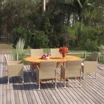 vidaXL Ensemble à manger de jardin 7 Pièces Résine tressée Beige