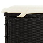 vidaXL Chaise longue avec toit rond noir 211x57x140 cm résine tressée