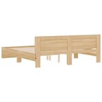 vidaXL Cadre de lit avec tête de lit et LED chêne sonoma 180x200 cm