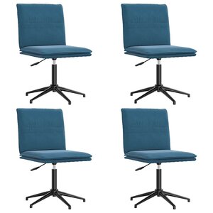 vidaXL Chaises à manger lot de 4 Bleu Velours