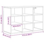 vidaXL Cabinet à chaussures Chêne noir 103x30x51 cm Bois d'ingénierie