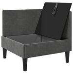 vidaXL Sofa avec rangement Gris foncé Velours
