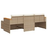 vidaXL Salon de jardin avec coussins 3 Pièces beige résine tressée
