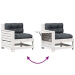 vidaXL Salon de jardin 7 Pièces avec coussins blanc bois de pin massif