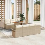 vidaXL Ensemble de canapé de jardin avec coussin 8 Pièces beige et crème