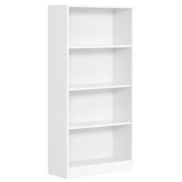 Bibliothèque DVD étagère à 4 niveaux meuble de rangement avec étagères réglables en hauteur pour salon chambre bureau 121 5 cm blanc 12_0001462