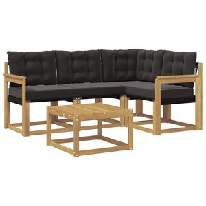 vidaXL Ensemble de canapés d'extérieur 5 pc Blanc et noir